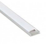 Perfil Aluminio Anodizado Superficie Flexible 18x6mm. para tiras LED, barra de 2 Metros, Plata