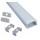 Perfil Aluminio Superficie 23,3x10mm. para tiras LED, barra 2 metros -Completo- (a 7,00€/mt)