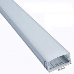 Perfil Aluminio Superficie 23,3x10mm. para tiras LED, barra 2 metros -Completo- (a 7,00€/mt)