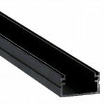 Perfil Superficie aluminio anodizado Negro 16x11mm para tiras LED, barra 2 Metros