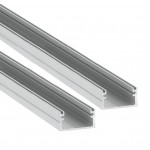 Perfil superficie aluminio anodizado 20x11mm para tiras LED, 6mts (2 tramos de 3 Metros)