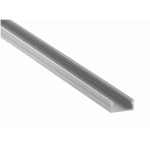 Perfil Aluminio Anodizado Superficie Plata 17x8mm. para tiras LED, barra de 2 Metros