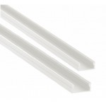 Perfil Aluminio Superficie Blanco 17x8mm. para tiras LED, 6mts (2 tramos de 3 Metros)