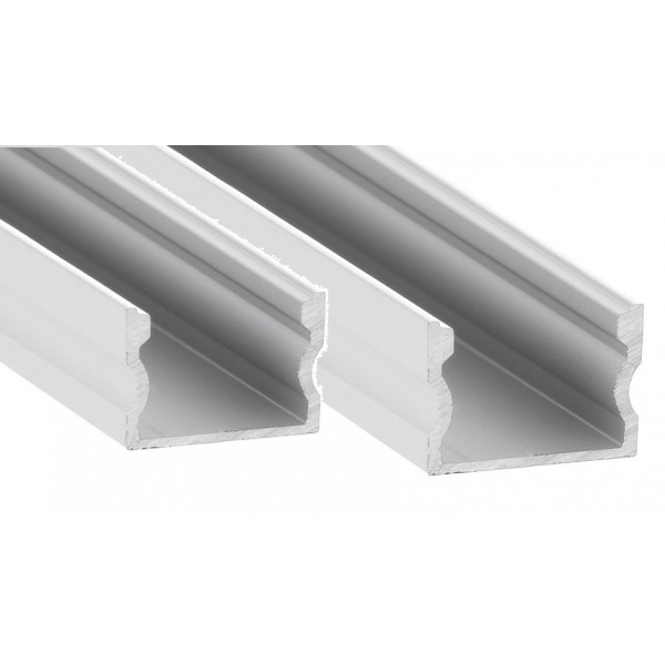 Perfil Aluminio Superficie 17x15mm. para tiras LED, 6mts (2 tramos de 3 Metros)