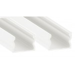 Perfil Aluminio Superficie Blanco 17x15mm. para tiras LED, 6mts (2 tramos de 3 Metros)