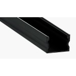 Perfil Aluminio Superficie Negro 17x15mm. para tiras LED, barra de 2 Metros