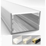 Perfil Aluminio Superficie 30x20mm. para tiras LED, barra 2 metros -Completo-, Aluminio, Blanco ó Negro