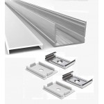 Perfil Aluminio Superficie 30x20mm. para tiras LED, barra 2 metros -Completo-, Aluminio, Blanco ó Negro
