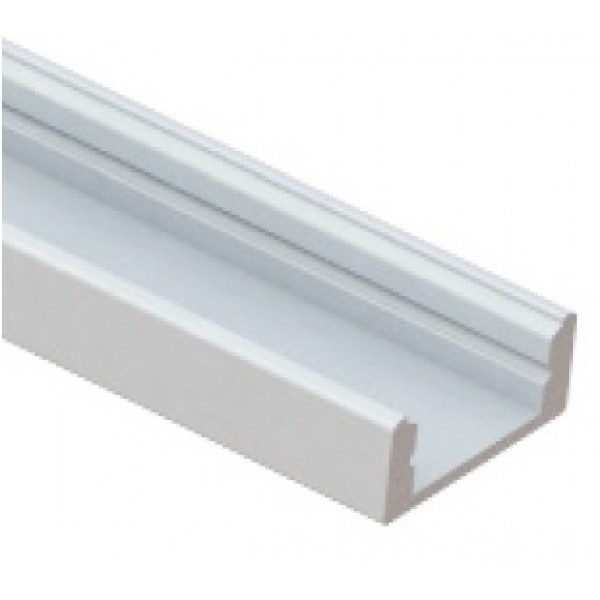 Perfil Aluminio Superficie Blanco LINE 17,5x7mm. para tiras LED, barra de 3 Metros