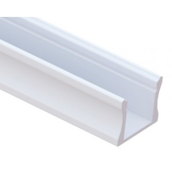 Perfil Aluminio Superficie Blanco LINE 17,5x14mm. para tiras LED, barra de 3 Metros
