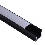 Perfil Aluminio Superficie Negro LINE 17,5x14mm. para tiras LED, barra de 2 Metros