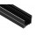 Perfil Aluminio Superficie Negro LINE 17,5x15mm. para tiras LED, barra de 3 Metros