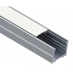 Perfil Aluminio Superficie LINE 17,5x15mm. para tiras LED, barra de 3 Metros