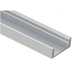 Perfil Aluminio Plata Superficie 22,8x8,5mm. para tiras LED, barra 3 metros