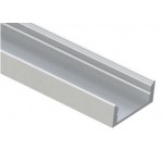 Perfil Aluminio Plata Superficie 22,8x8,5mm. para tiras LED, barra 2 metros