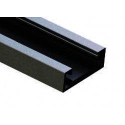 Perfil de aluminio Negro Superficie 25x7,5mm. Barra de 2 metros
