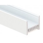 Perfil de aluminio Blanco Superficie 28,6x23,4mm. para tiras LED, barra 2 metros