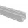 Perfil superficie aluminio Blanco U 19x20mm para tiras LED, barra 2 Metros