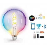 Lámpara LED Globo G125 Clara E27 Filamento 6W 850lm CCT Wifi+Bluetooth