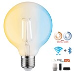 Lámpara LED Globo G95 Clara E27 Filamento 6W 850lm CCT Wifi+Bluetooth, para Smartphone y control voz