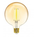 Lámpara LED Globo G125 Gold E27 Filamento 6W 806lm CCT Wifi+Bluetooth, para Smartphone y control voz