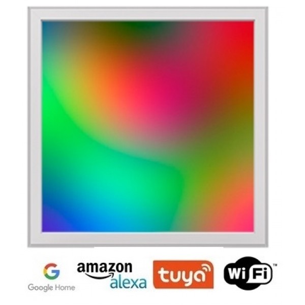 Panel LED 600X600mm 40W Marco Blanco SMART WIFI RGB+CCT, para Smartphone y control voz