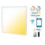 Panel LED 600X600mm 32W Marco Blanco SMART CCT Wifi, para Smartphone y control voz