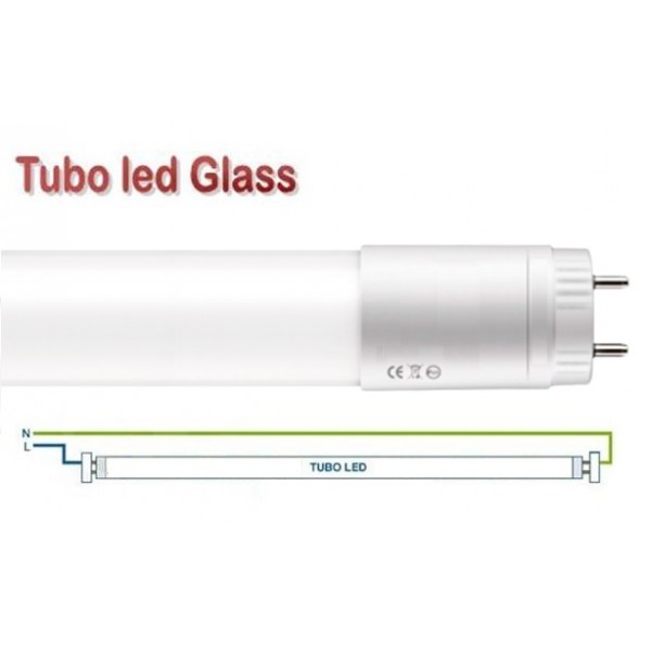 Tubo LED T8 1500mm Cristal 25W Blanco Frío, conexión 2 lados