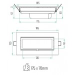 Foco Rectangular empotrar LED Samsung 15W IP65 185x100mm Flicker Free