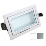 Foco Rectangular empotrar LED 30W Blanco o Plata