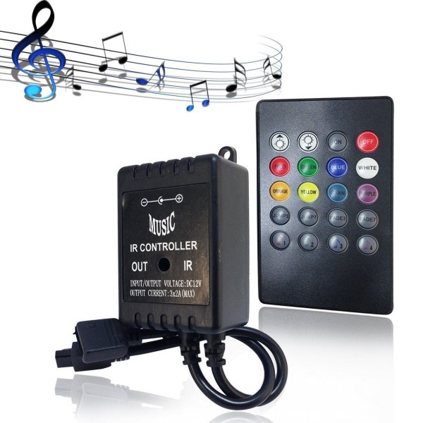 Controlador para tira LED RGB 5V/12V/24V MUSICAL con mando