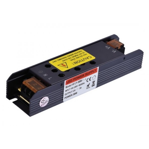 Fuente alimentación LED interior 36W 24VDC Slim, Garantía 5 años