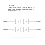 Mando Pared para controlador tira LED Monocolor RF 4 Zonas Negro