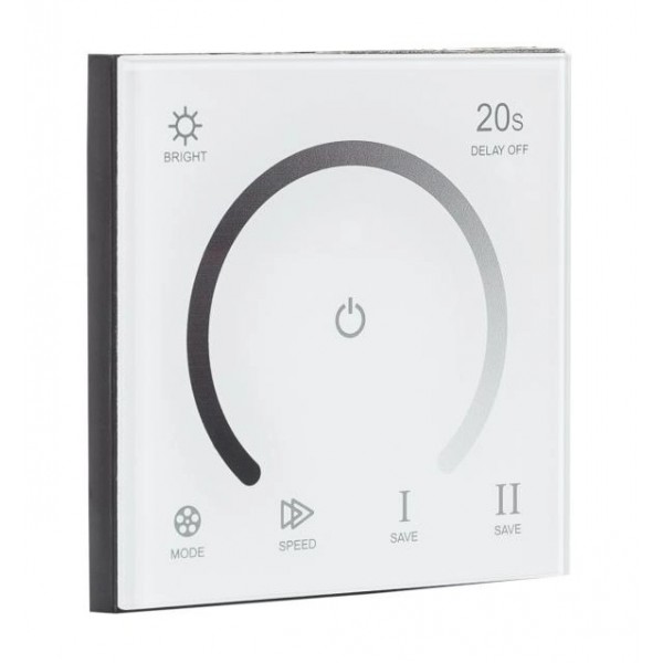 Regulador Táctil para tira LED Monocolor Blanco para empotrar en cajetín universal
