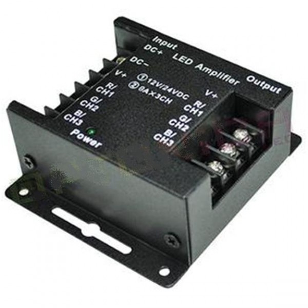 Amplificador para tira Led RGB 288w DC12/24V Negro