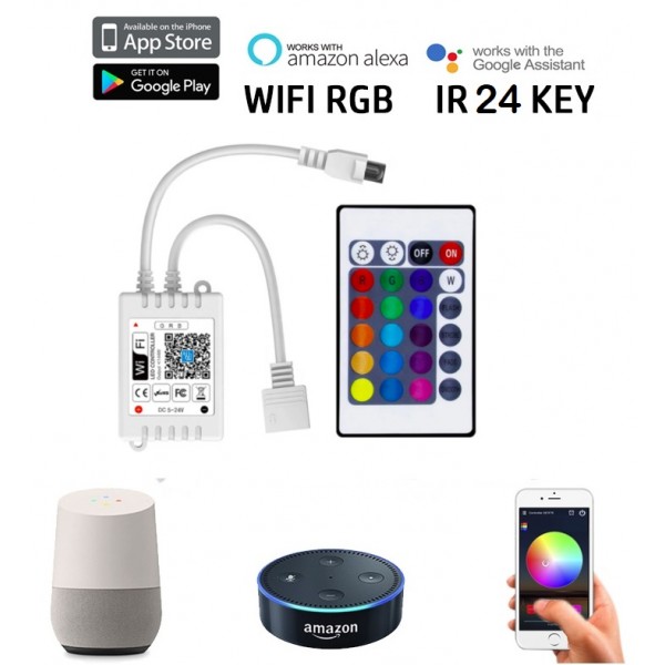 Controlador para tira led RGB 12V/24V wifi para Smartphone y Alexa