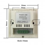 Regulador Táctil para tira LED Monocolor 12V 96W, 24V 192W Negro para empotrar en cajetín universal