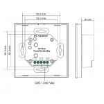 Mando Empotrar Controlador RF Monocolor, RGB, RGBW, CCT, RGB+CCT. hasta 4 zonas