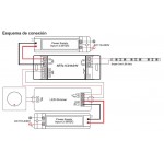 Amplificador Señal para Tira LED 1 canal 24A 12V-24VDC para voltaje constante