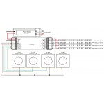 Regulador Controlador 0-10V para tira LED RGB 12-36V 4 canales 4 direcciones 240-720W