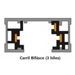 Carril Bifásico 2 metros Blanco para foco LED