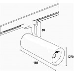 Foco Carril Trifásico LED COB MD16 30W Blanco, CCT Seleccionable CRI90