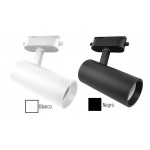 Foco Carril Bifásico LED, Lámpara GU10 Blanco ó Negro