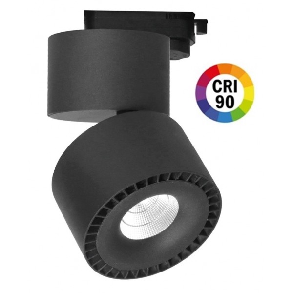 Foco Carril Trifásico LED COB CREE MD9 30W Negro CRI>90