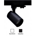 Foco Negro ó Blanco Carril trifasico LED, Lámpara GU10