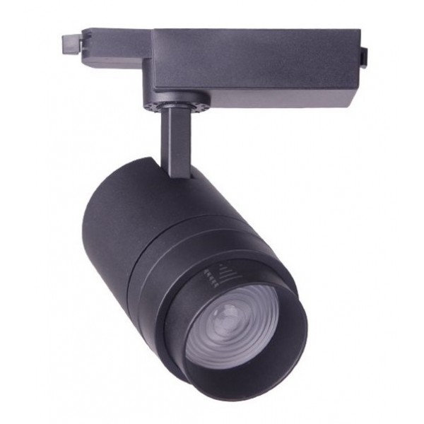 Foco Carril Monofásico Negro LED COB 30W con ángulo Regulable (M20)