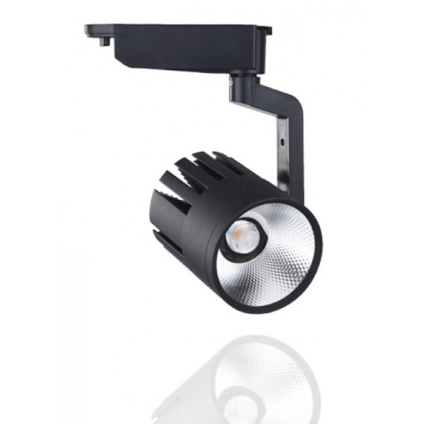 Foco Carril Monofásico LED COB 30W 35º Negro