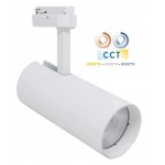 Foco Carril POLAR Monofásico LED COB 30W 36º Blanco CCT Seleccionable