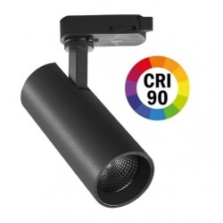 Foco Carril POLAR Trifásico LED COB Citizen 30W Negro CRI90 15º, 24º,38º ó 60º