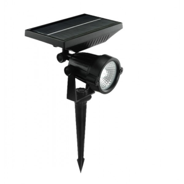 Foco LED Solar exterior jardín con piqueta 5W Blanco Cálido